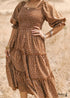 Vestido bohemio de cuello cuadrado Sadie